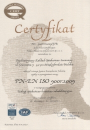 Certyfikat 2009